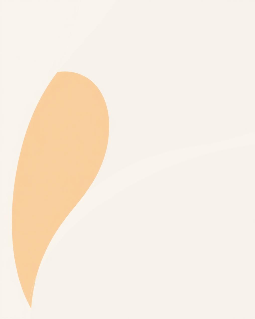 Abstract organic form in warm gold on cream