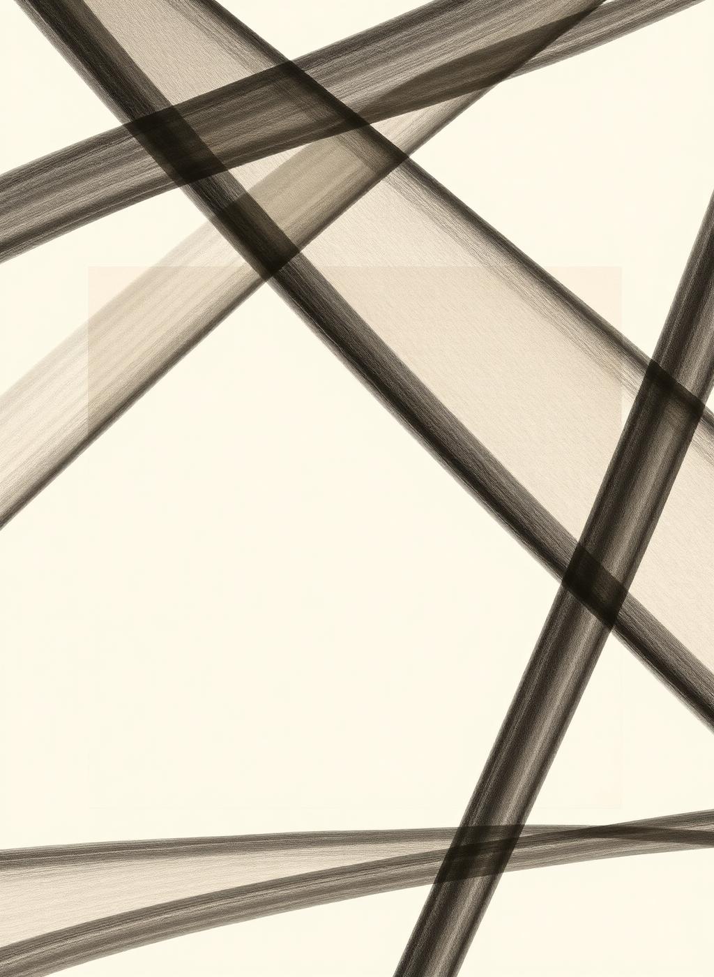 Intersecting charcoal strokes on ivory